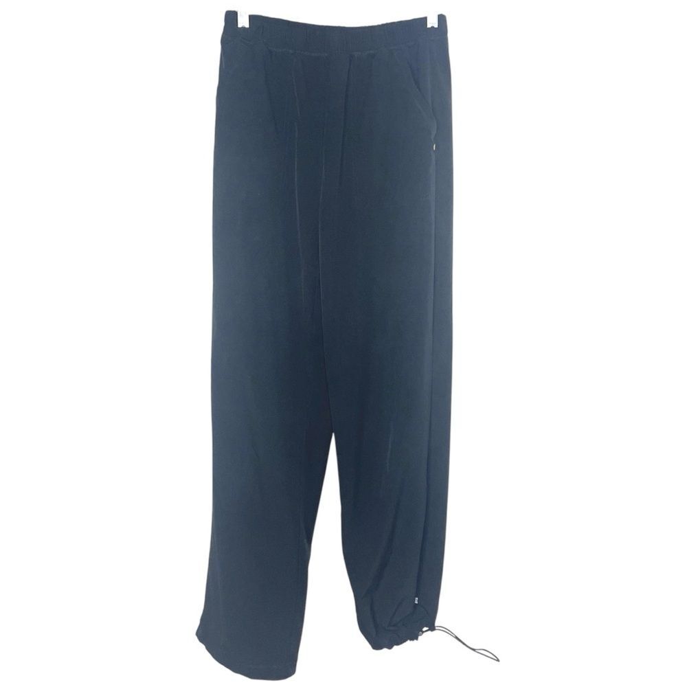 Zenergy Size Large Track Pants Black Bungee 2 Way Leg Athletic Workout Hiking